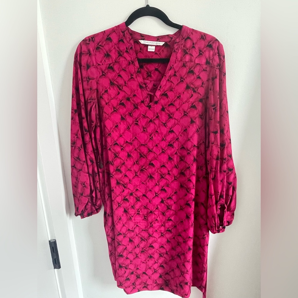 Diane von furstenberg pink print dress